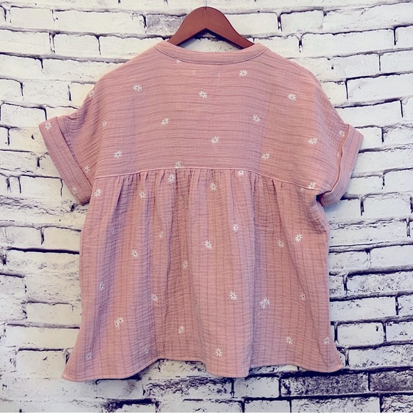 NWT Madewell Embroidered Lakeline Popover Shirt in Warm Thistle Size X-Small - Picture 4 of 9